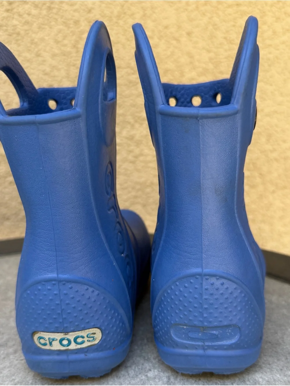 Crocs Kids TODDLERS Unisex Blue Handle It Rain Boots C6 Pull On Rubber Handles